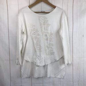 Zara Love Story White Long Sleeve Top Size M